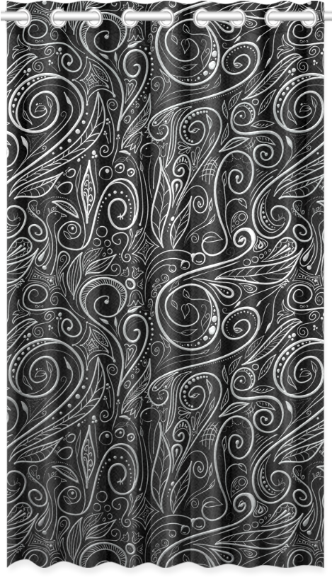 Paisley Patterned Curtain Design PNG with transparent background