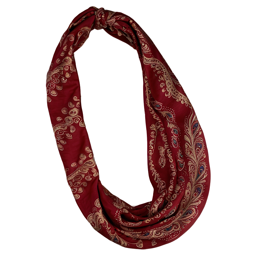 Paisley Red Scarf Png 06252024