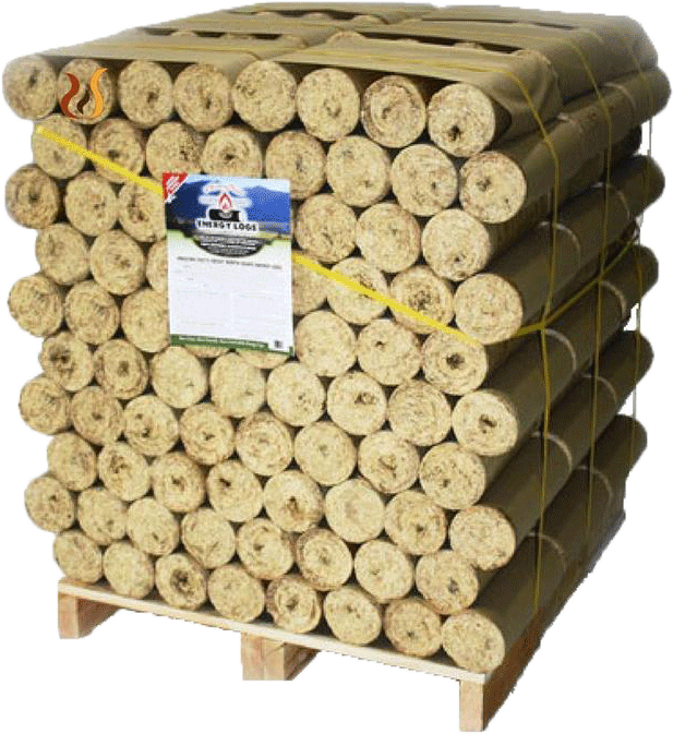 Pallet_of_ Compressed_ Wood_ Briquettes PNG with transparent background
