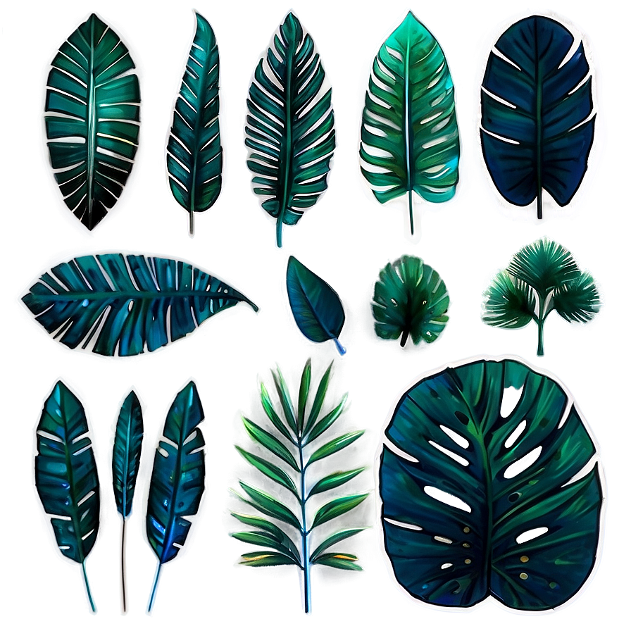 Palm Leaves Set Png 3