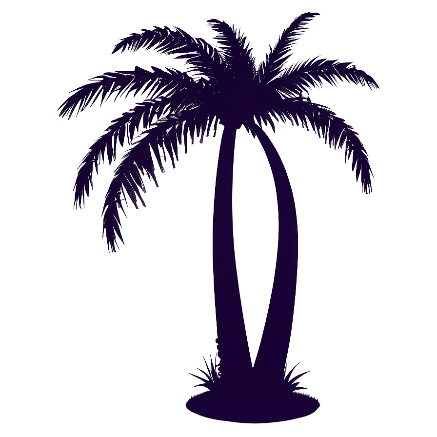 Palm Tree Night Silhouette Png Oib