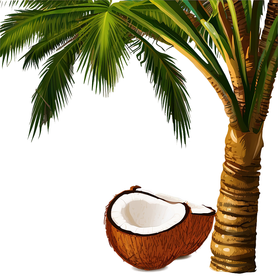 Palm Tree With Coconuts Png 04292024