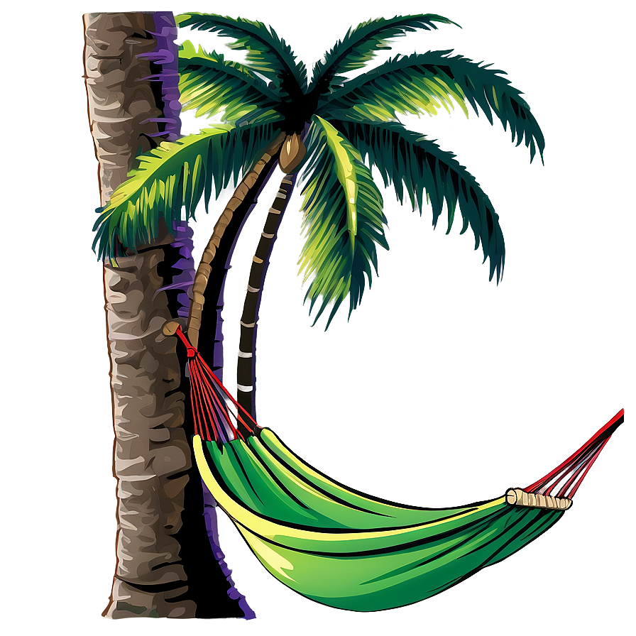 Palm Tree With Hammock Png Odr60