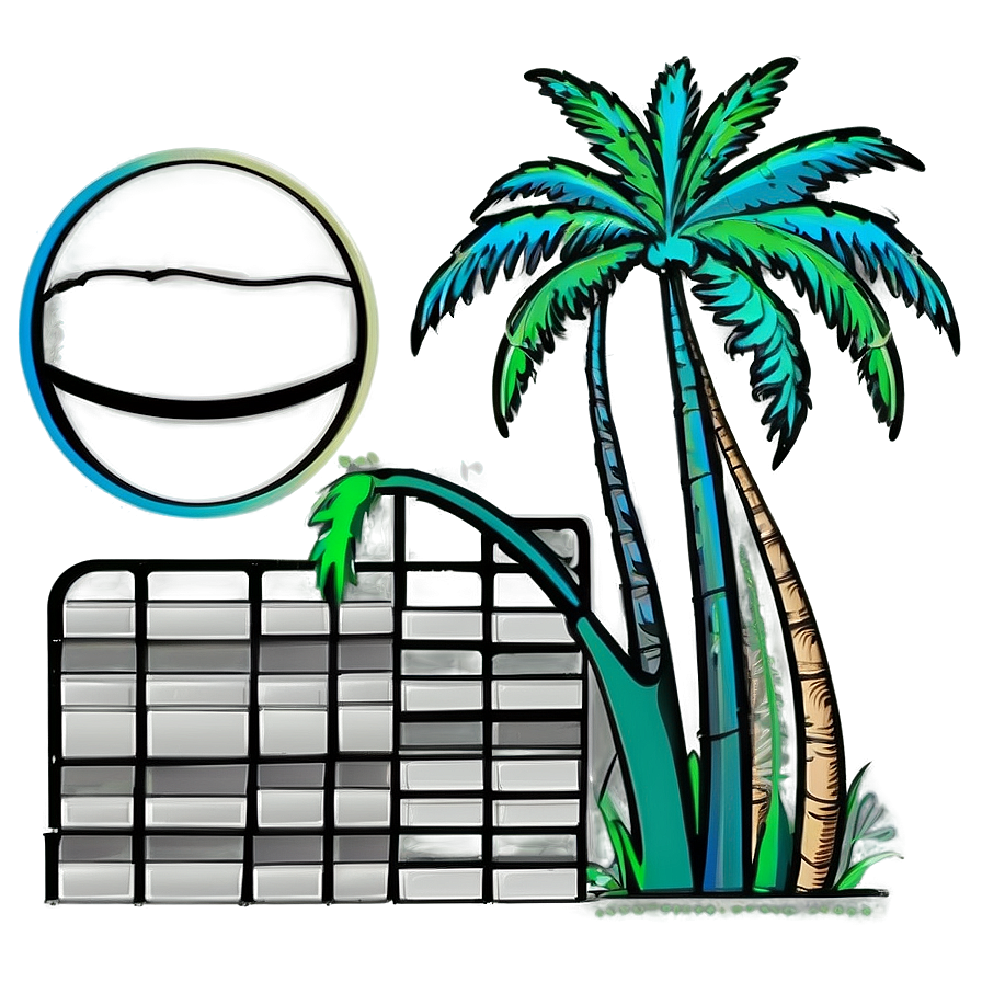 Palm Trees Line Art Png Esw57