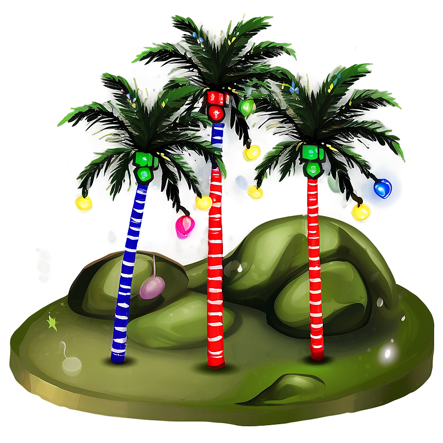 Palm Trees With Christmas Lights Png 05042024