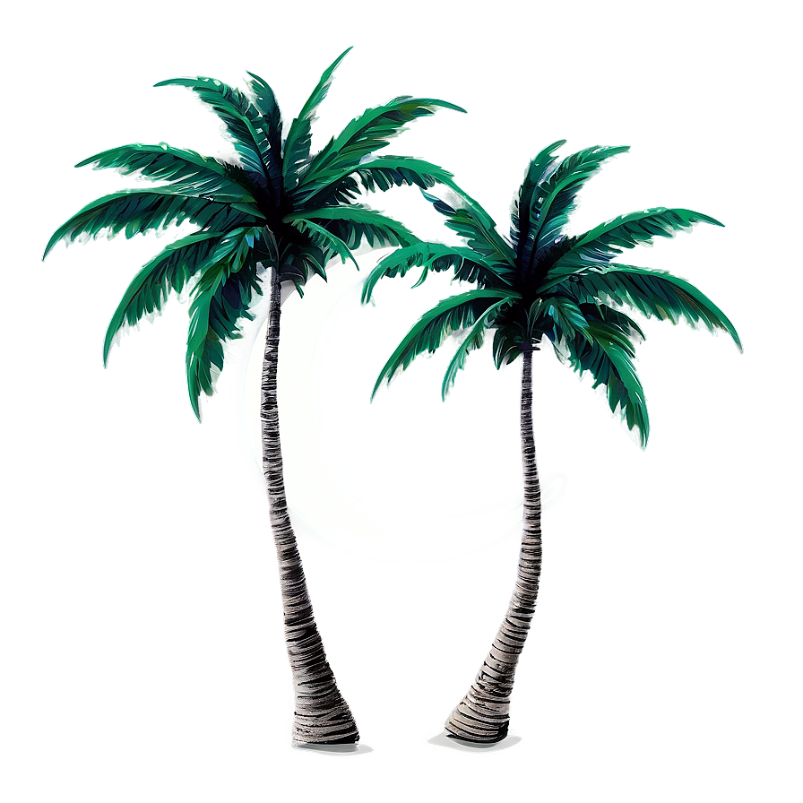 Palm Trees With Moon Png 05042024