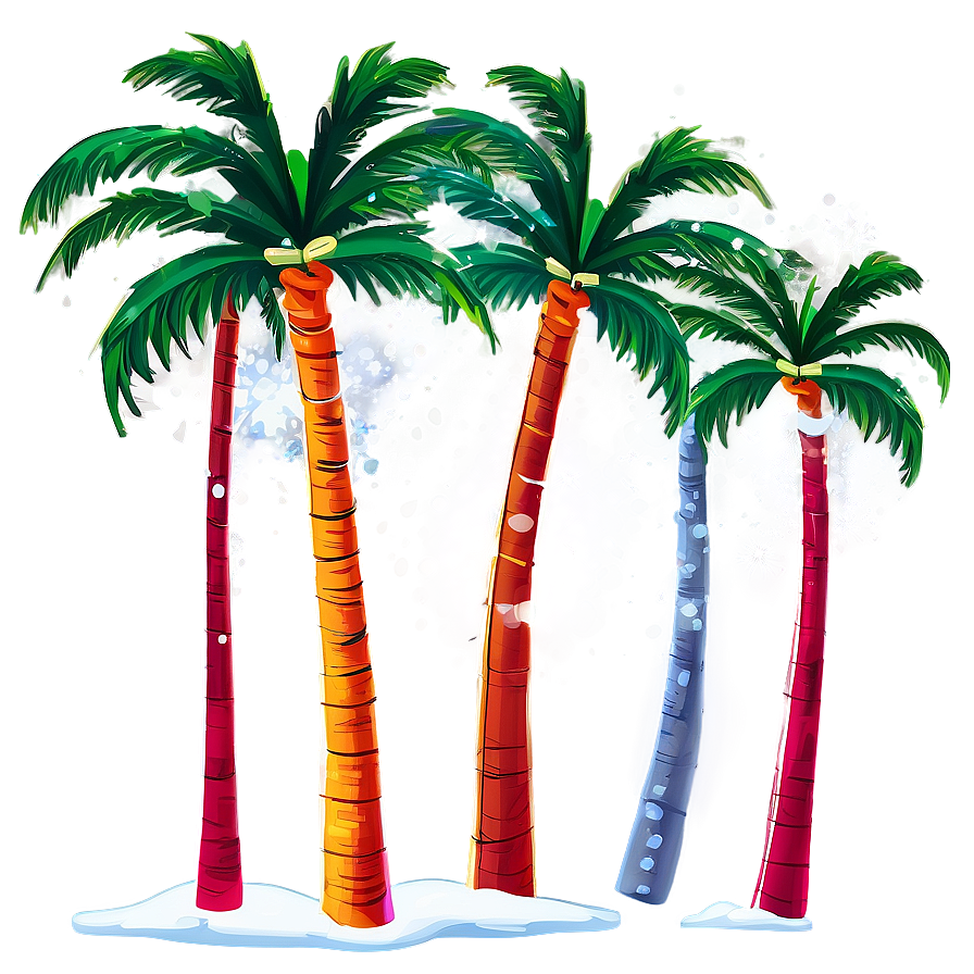 Palm Trees With Snow Png Djx