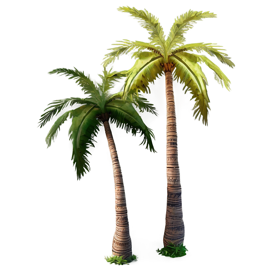 Palm Trees With Sun Flare Png Xxq