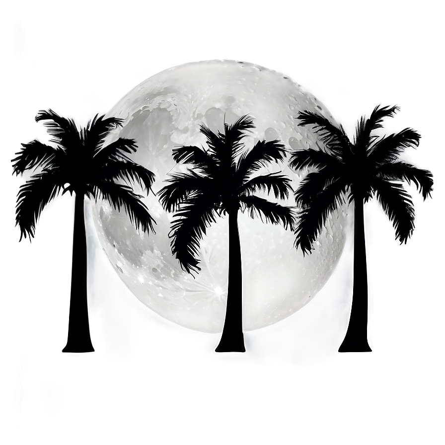 Palms Under Moonlight Png Iny