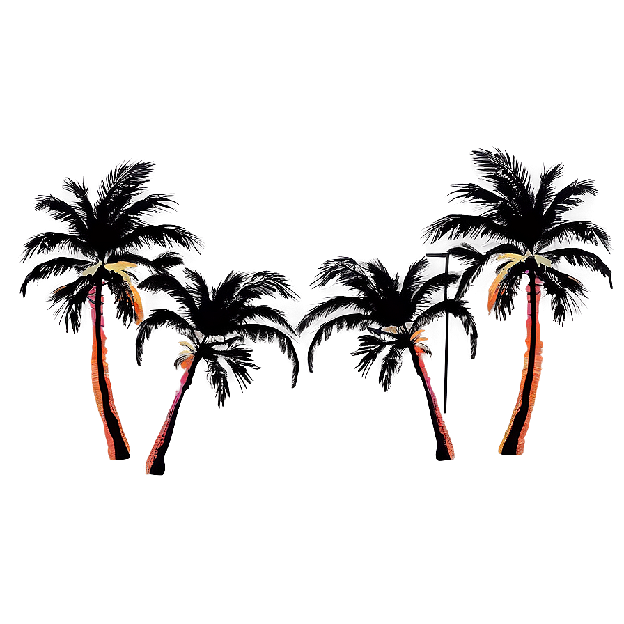 Palms With Sunset Colors Png 39