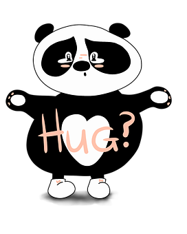Panda Asking For Hug PNG with transparent background