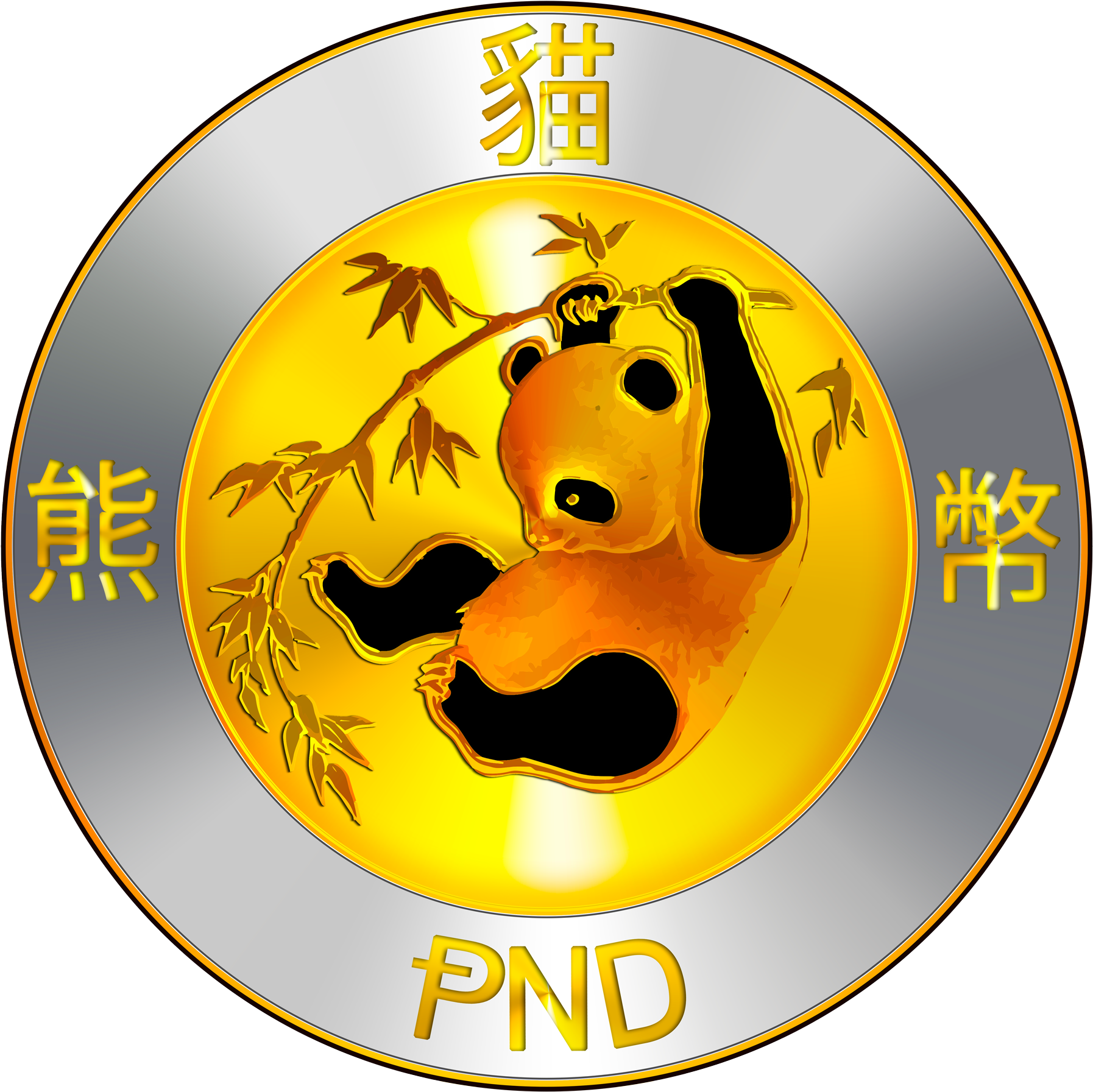 Panda Coin Cryptocurrency Token PNG with transparent background