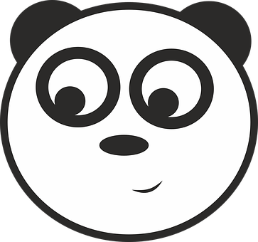 Panda Face Graphic PNG with transparent background