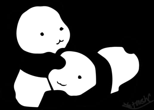 Panda Friends Blackand White