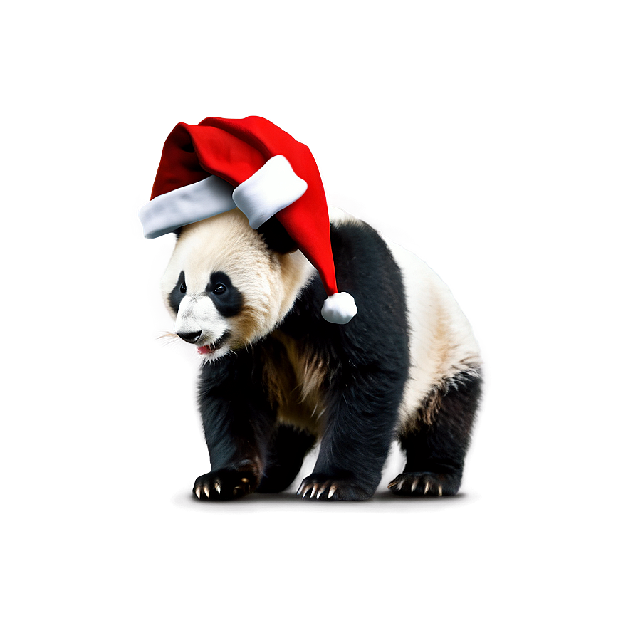 Panda In A Santa Hat Png 31