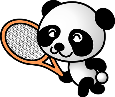 Panda Tennis Logo PNG with transparent background
