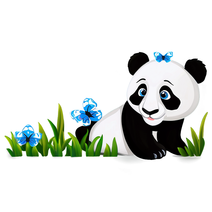 Panda With Butterfly Png 95