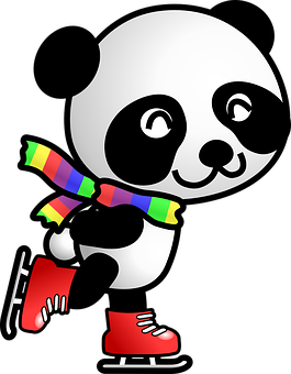 Pandaon Ice Skates PNG with transparent background
