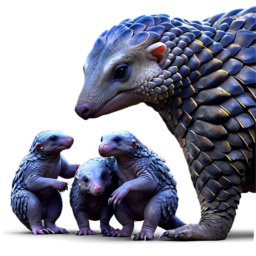 Pangolin Family Scene Png Dpg63