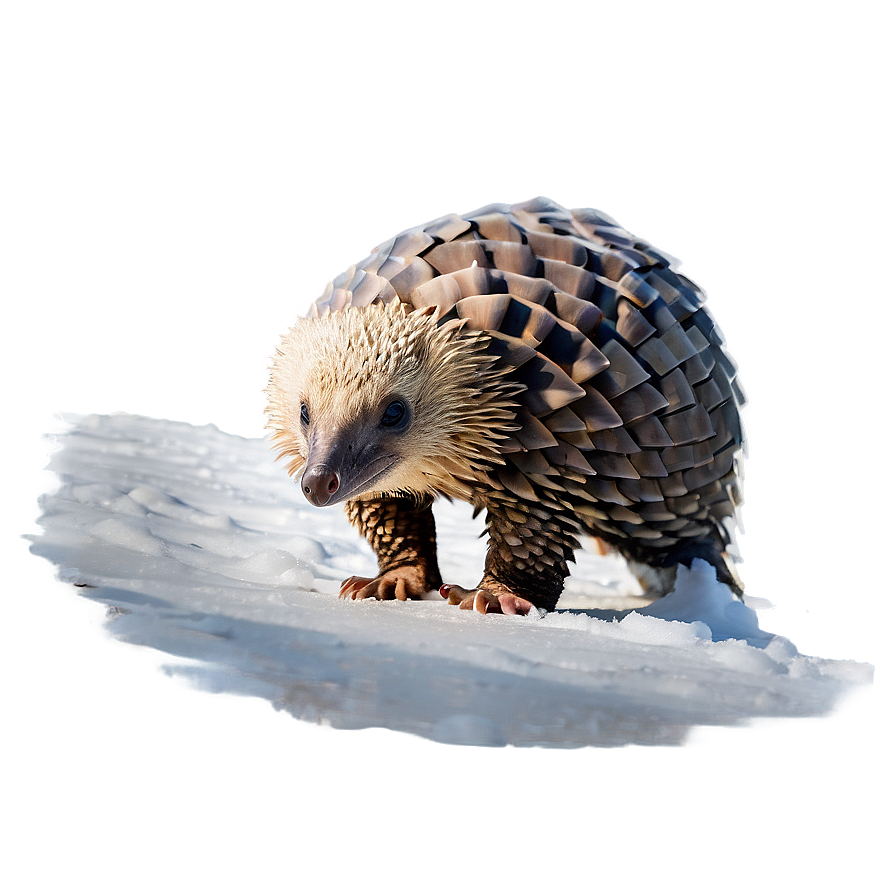 Pangolin In Snowy Landscape Png Vxu