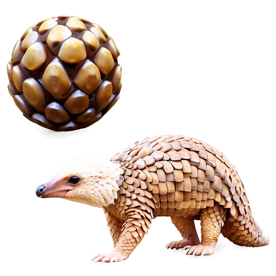 Pangolin With Ball Illustration Png Atg