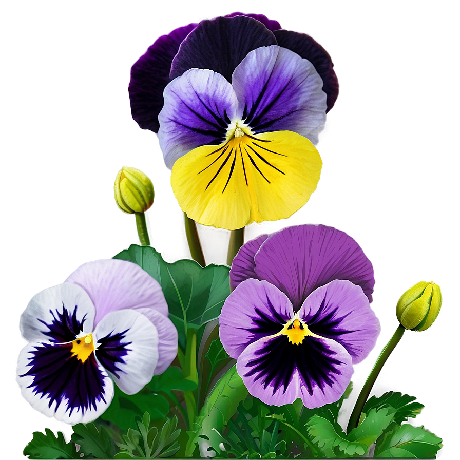 Pansy Garden Scene Png 85