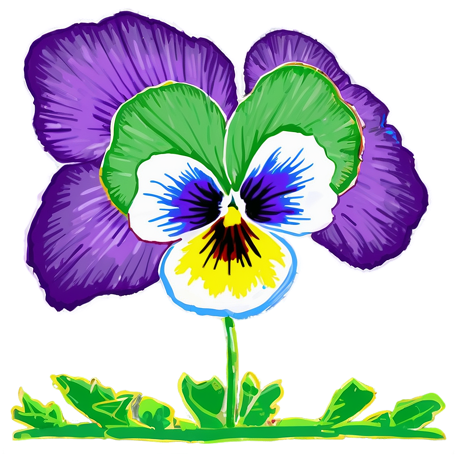 Pansy Sketch Png 06232024