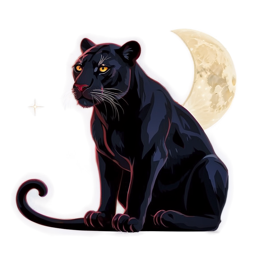 Panther In Moonlight Png 05242024