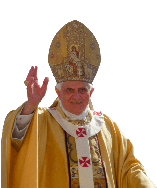 Papal Gesture Golden Robes PNG with transparent background