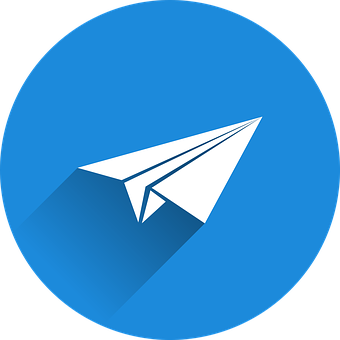 Paper Airplane Icon Blue Background