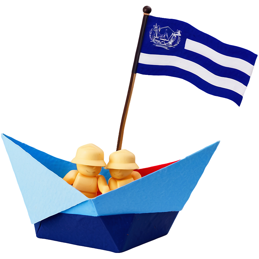 Paper Boat With Flag Png 12