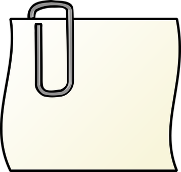 Paper Clip Attached To Document PNG with transparent background