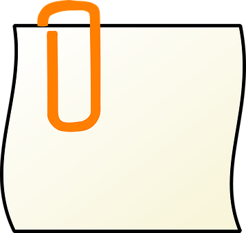 Paper Clip Attachedto Document PNG with transparent background