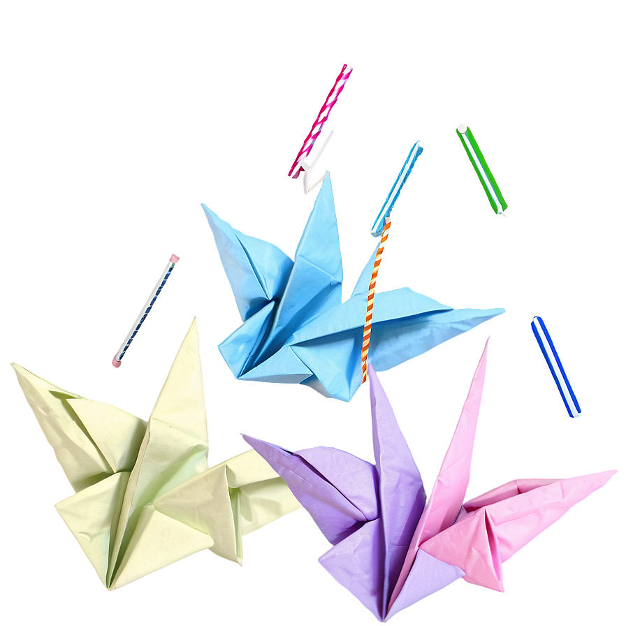 Paper Crane In Pastel Colors Png 06282024