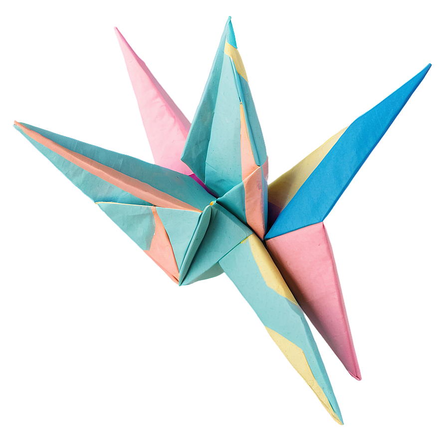 Paper Crane In Pastel Colors Png 38