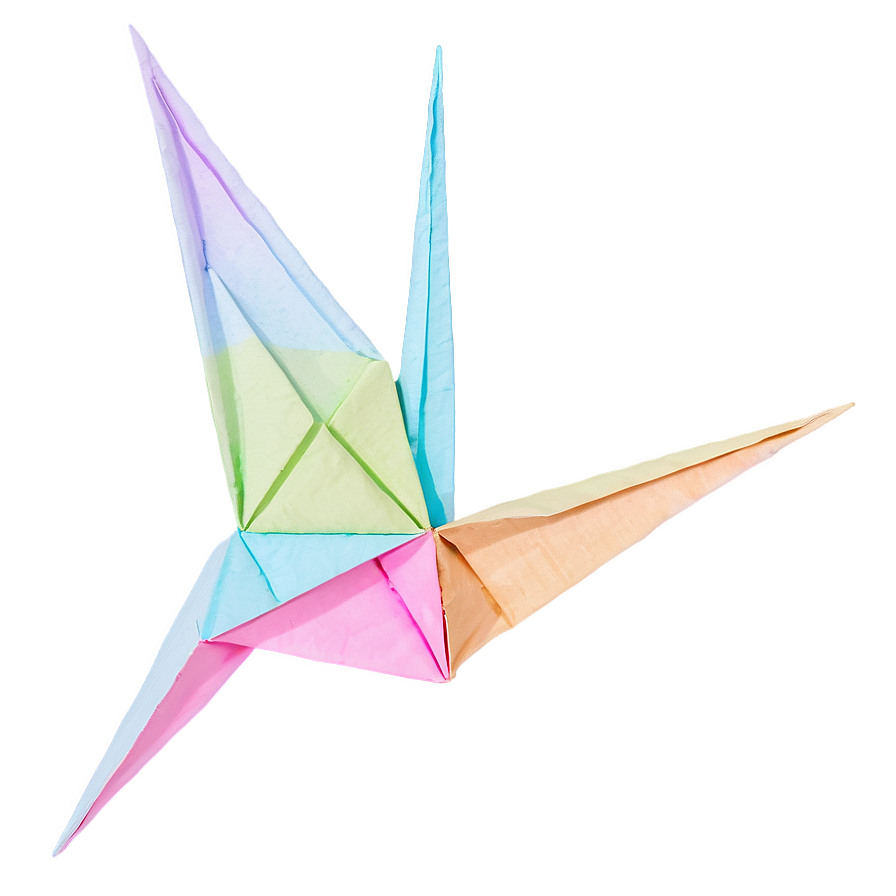 Paper Crane In Pastel Colors Png Hgf40