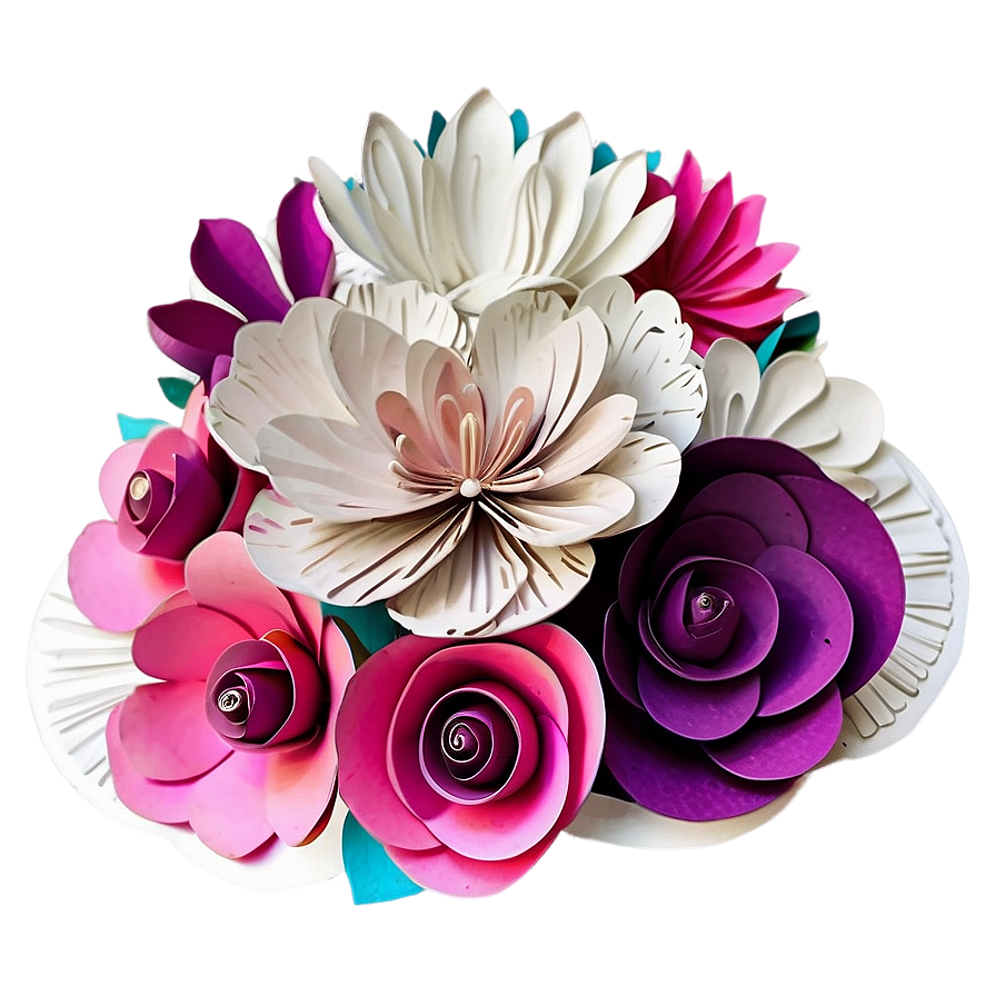 Paper Flower Cake Topper Png Ilp42