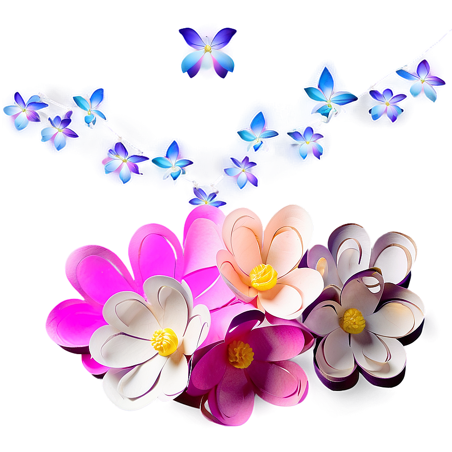 Paper Flower Fairy Lights Png 11