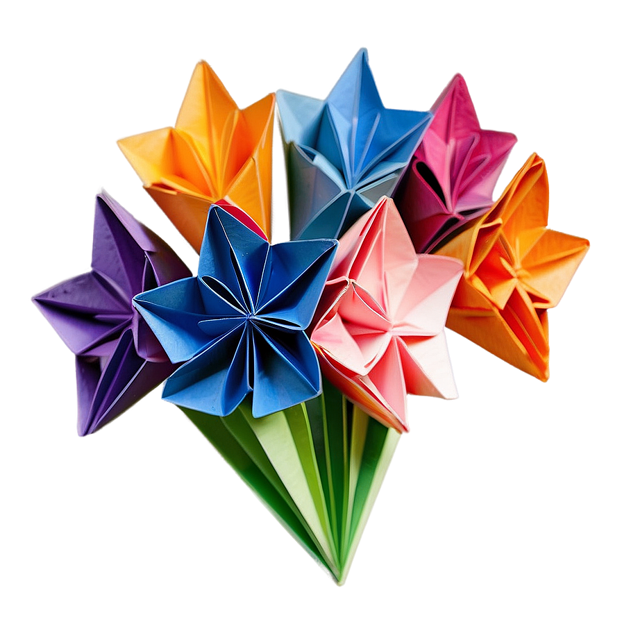 Paper Flower Origami Bouquet Png Xad77