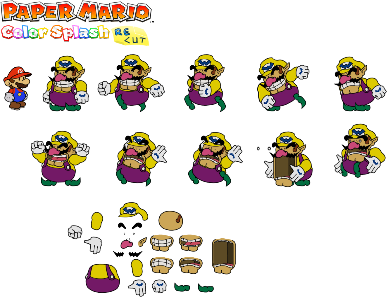 Paper Mario Color Splash Wario Sprite Sheet