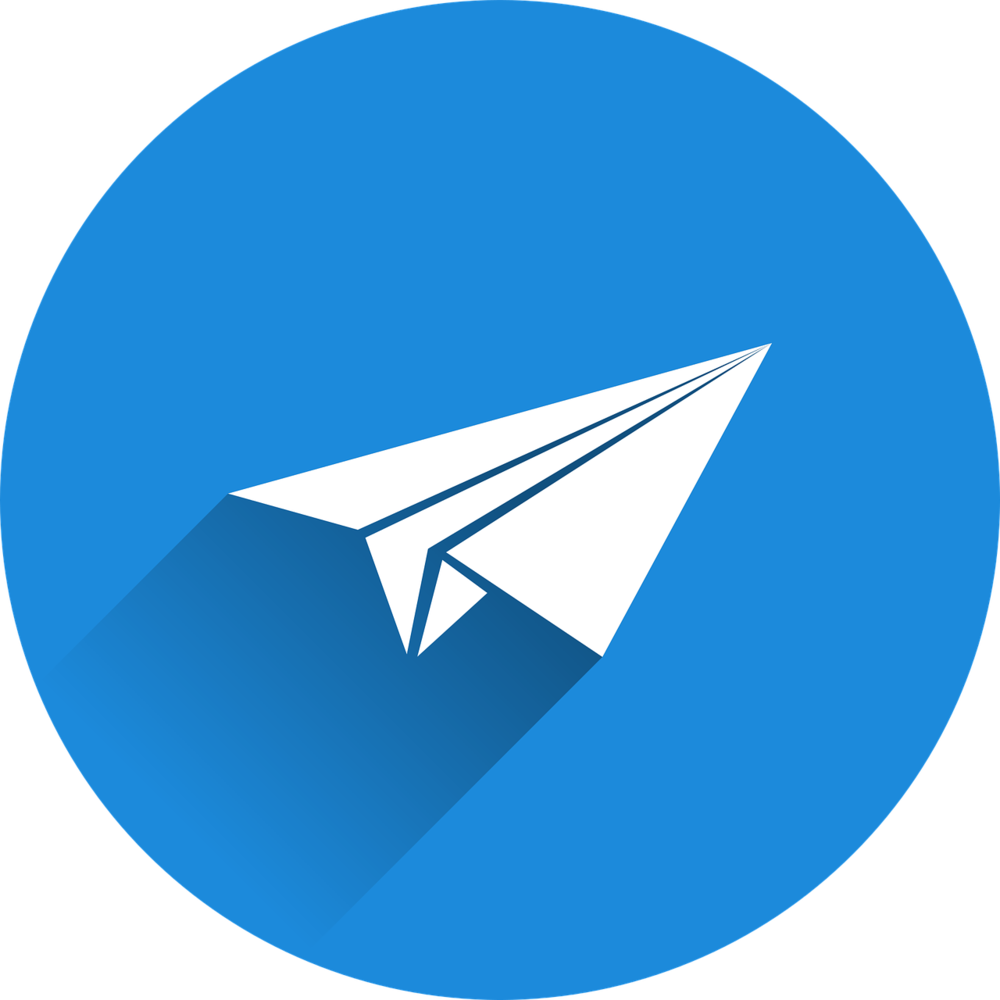 Paper Plane Icon Blue Background