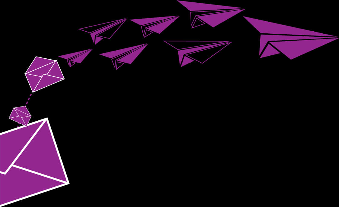Paper Planes Email Concept PNG with transparent background