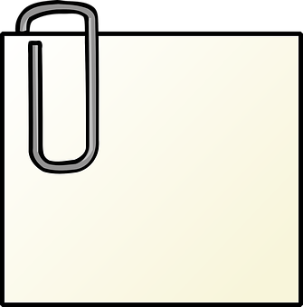 Paperclipon Blank Page PNG with transparent background