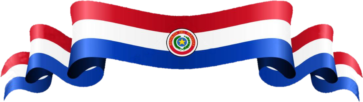 Paraguay Flag Ribbon PNG with transparent background
