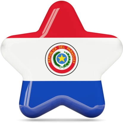Paraguay Flag Star Shape PNG with transparent background