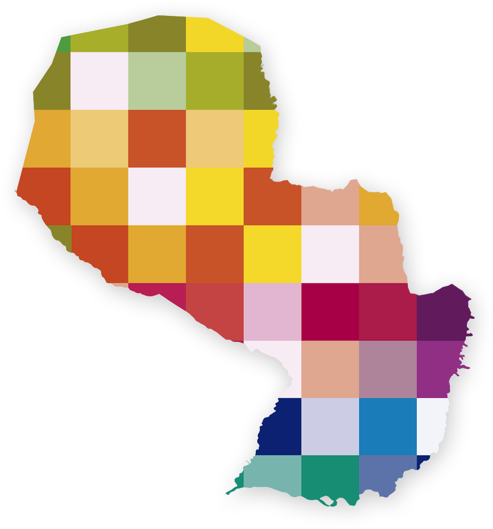Paraguay Map Colorful Patchwork PNG with transparent background