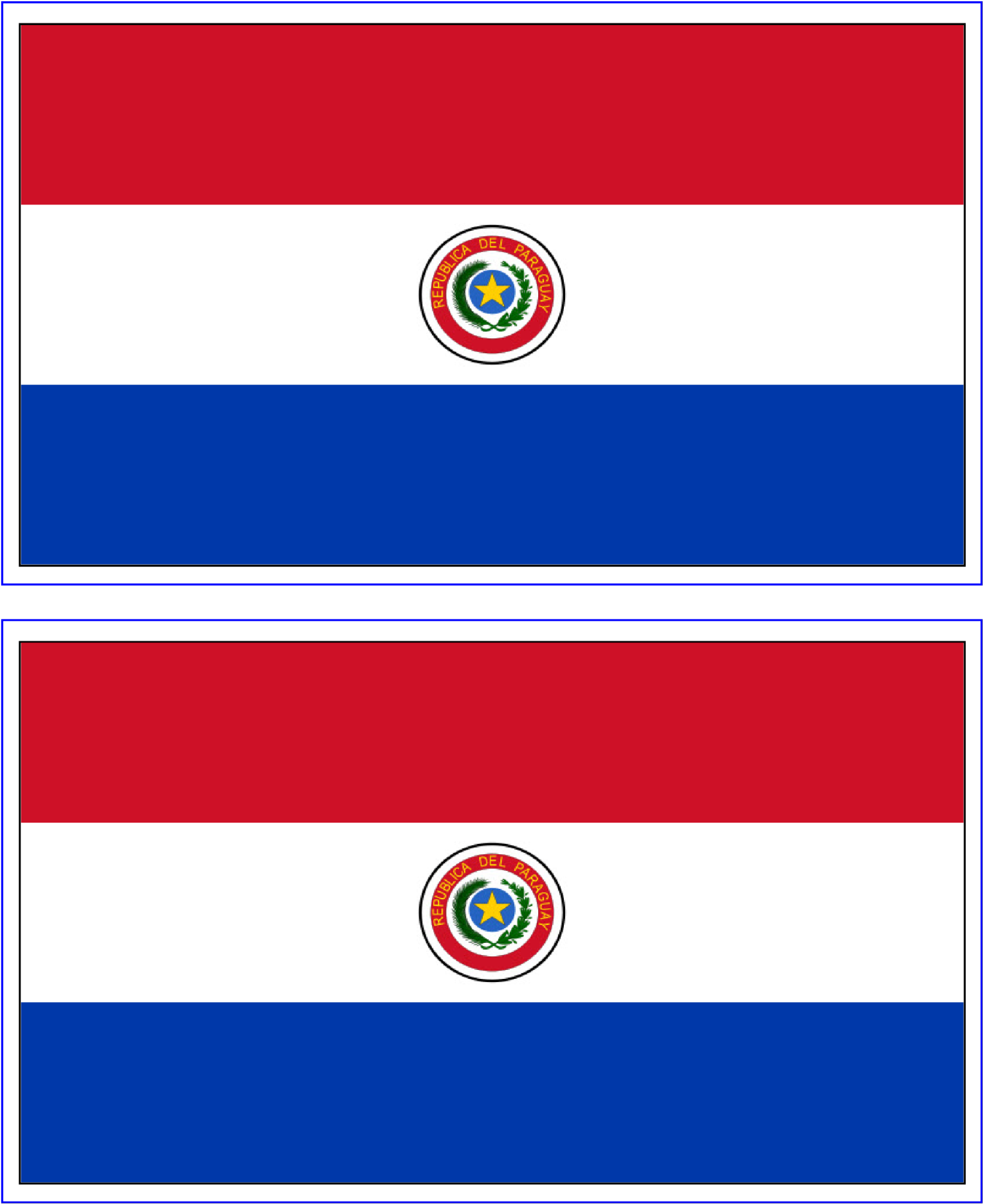 Paraguay National Flag Frontand Back PNG with transparent background