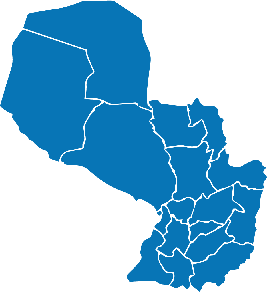 Paraguay Political Division Map PNG with transparent background