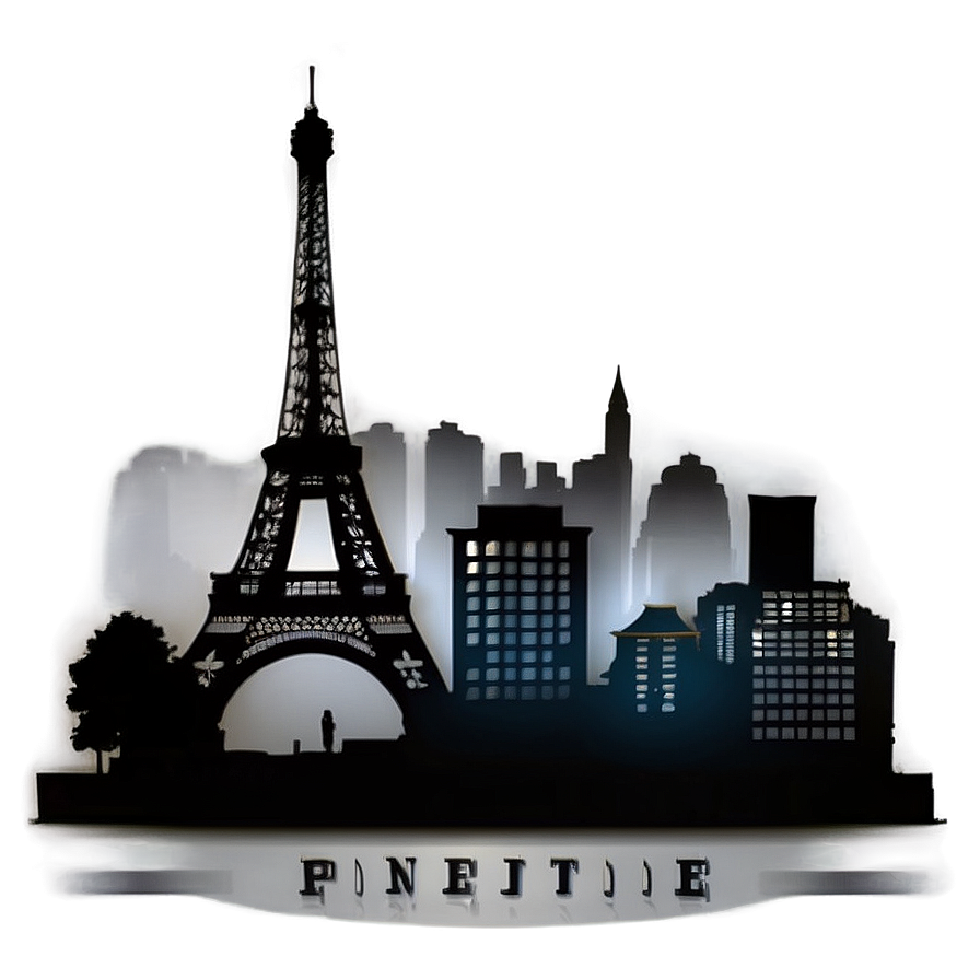 Paris Skyline Silhouette PNG 06232024 PNG with transparent background