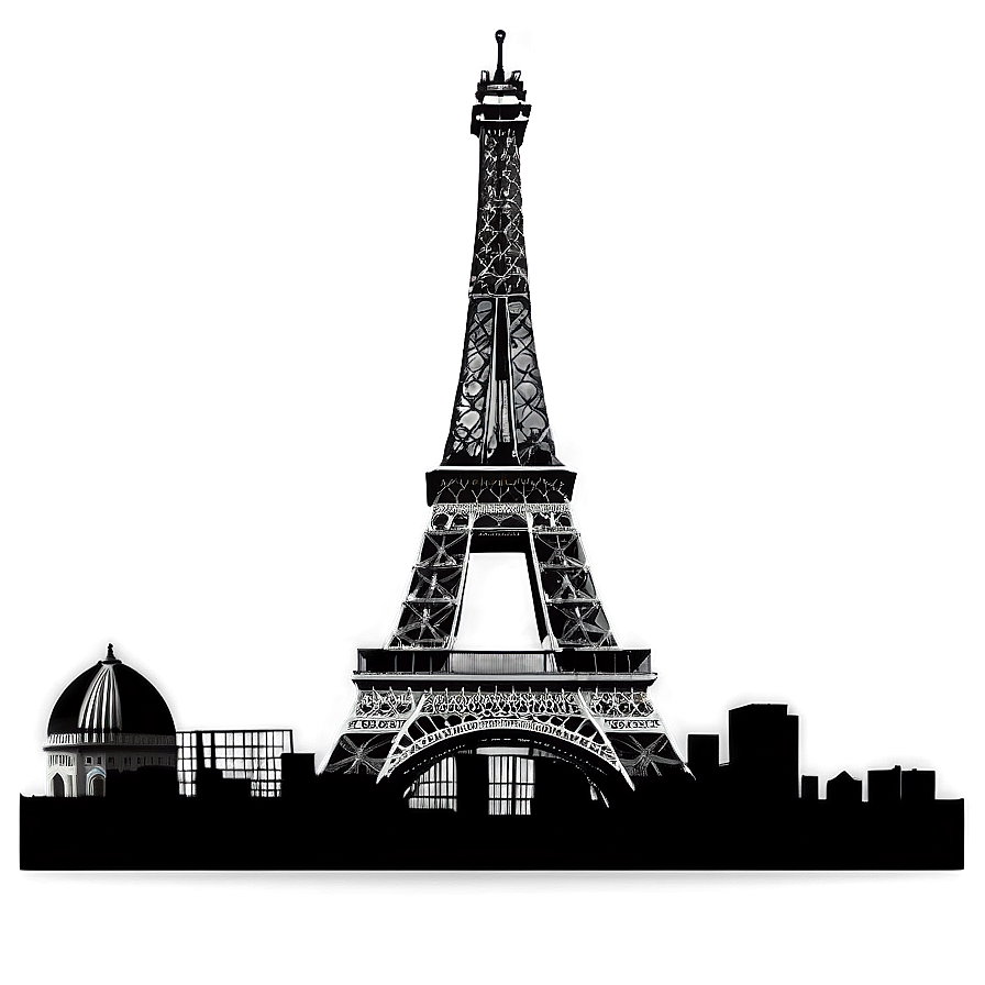 Paris Skyline Silhouette PNG 28 PNG with transparent background